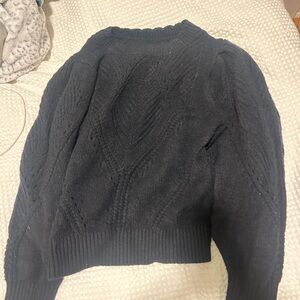 Anthropologie Black Cable Knit Sweater